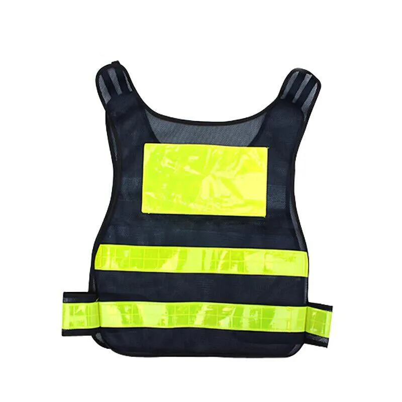 10 Pieces Black Mesh Reflective Vest Safety Clothes Travel Safety Warning Green Clothes Reflective Vest for Outdoor Working