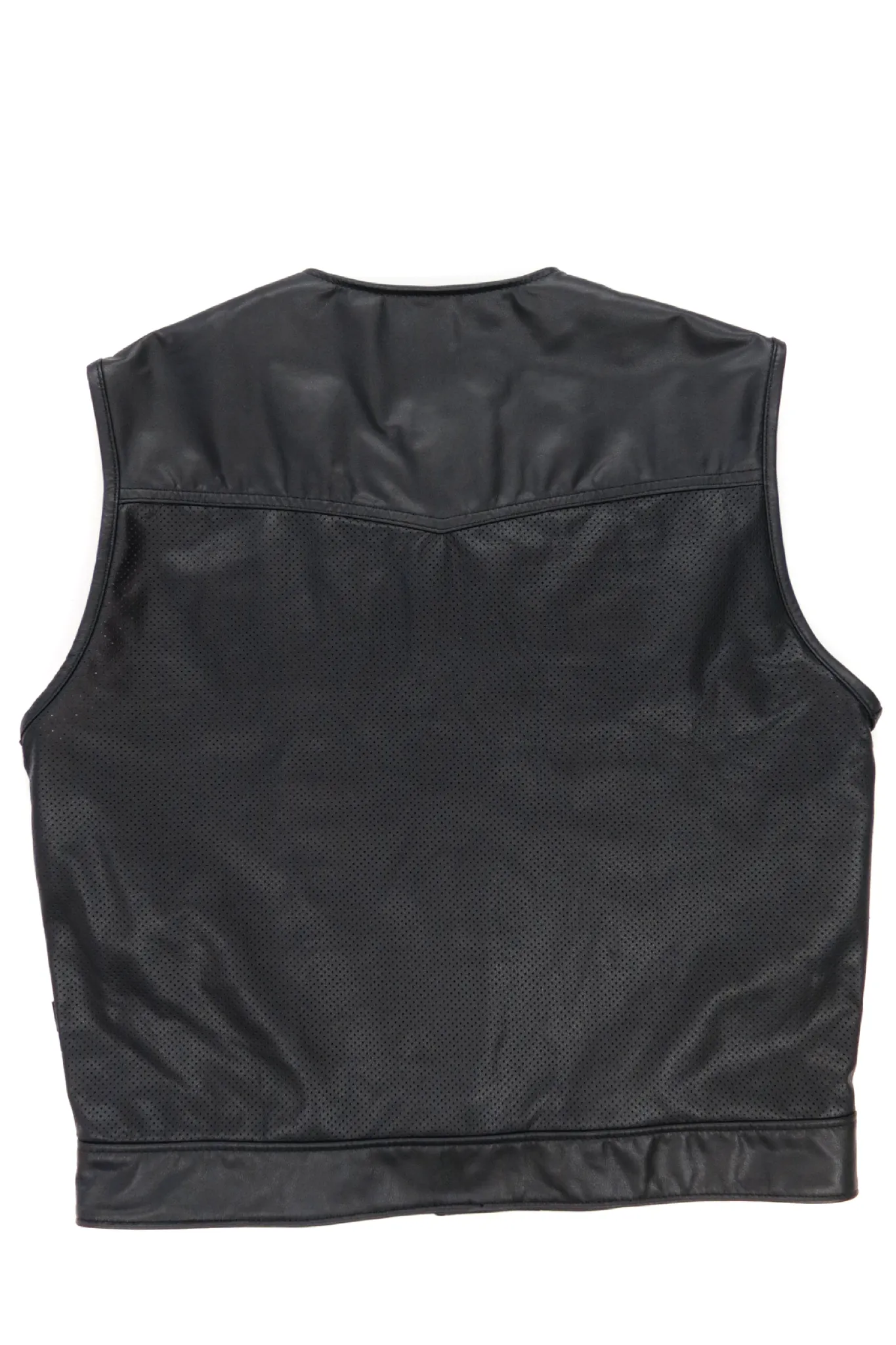 415 Leather Perforated Cowhide Vest with Snaps