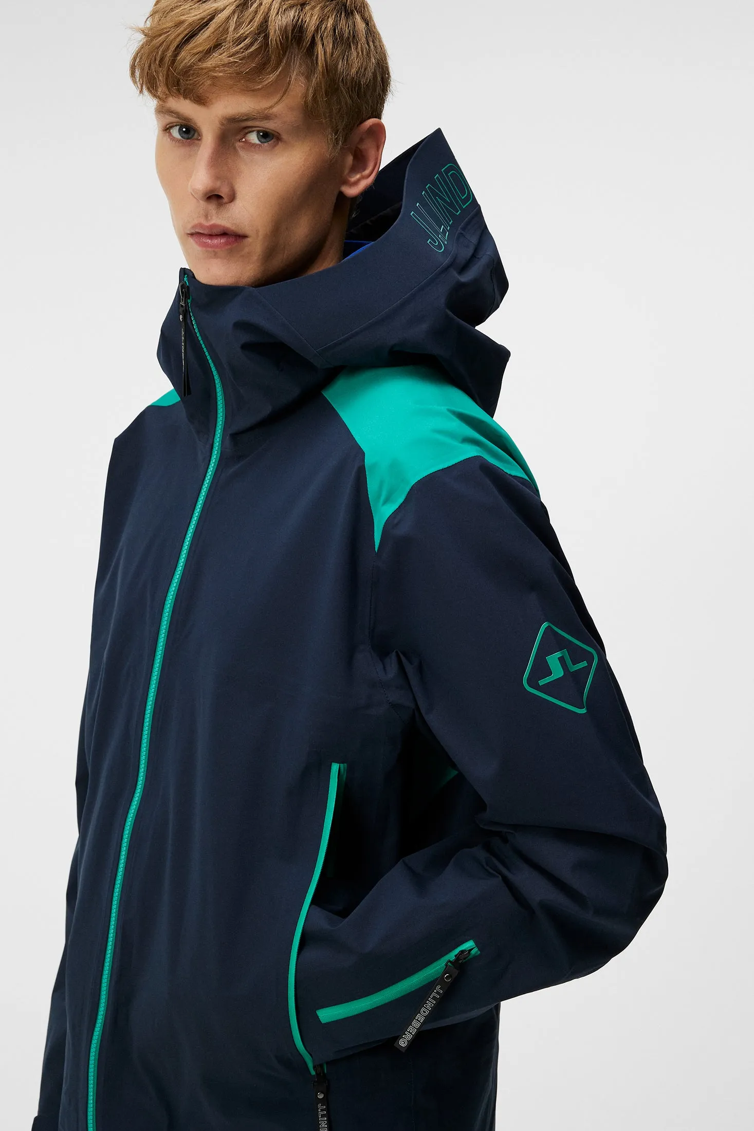 Aerial Blocked Shell Jacket / JL Navy