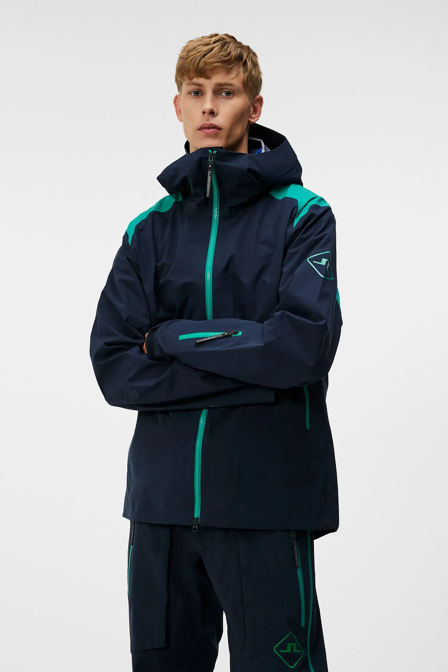 Aerial Blocked Shell Jacket / JL Navy
