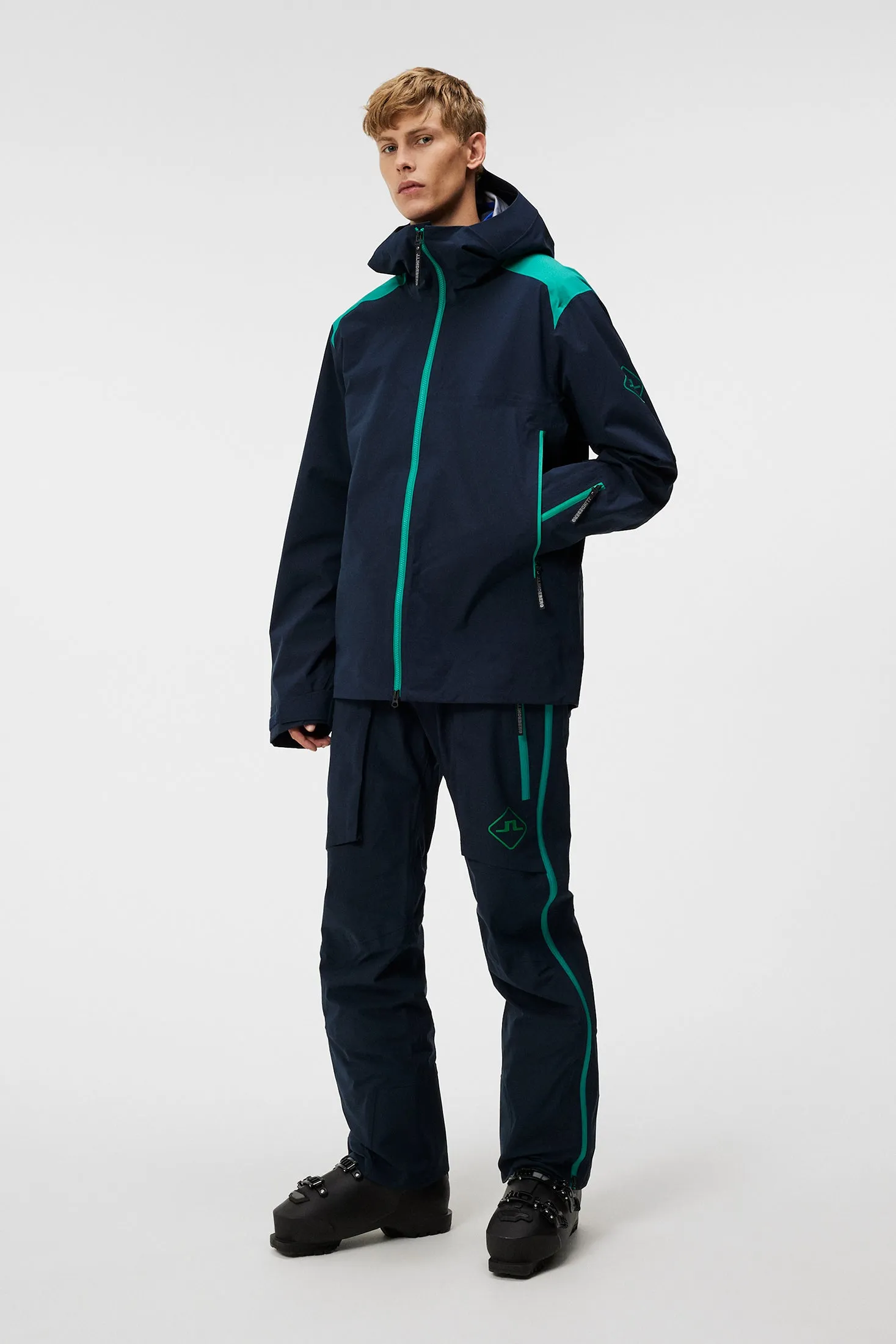 Aerial Blocked Shell Jacket / JL Navy
