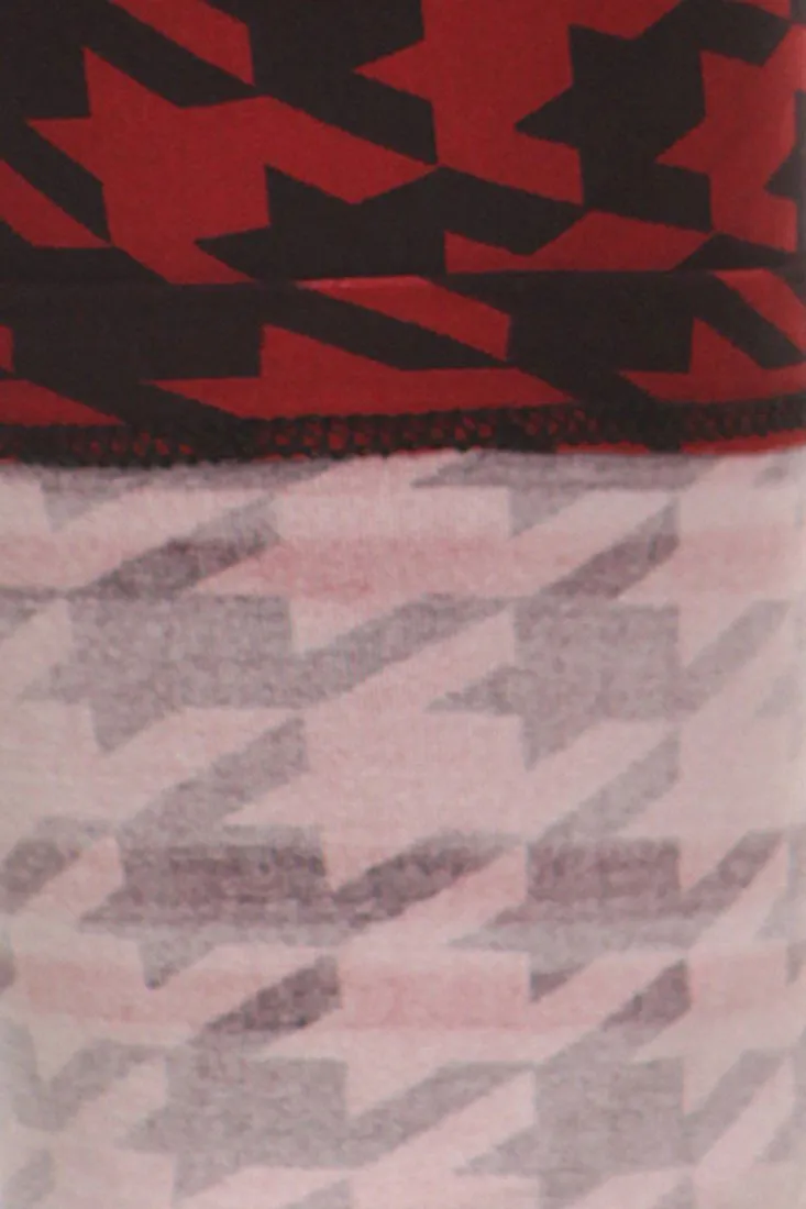 Black Burgundy Geo Design Leggings