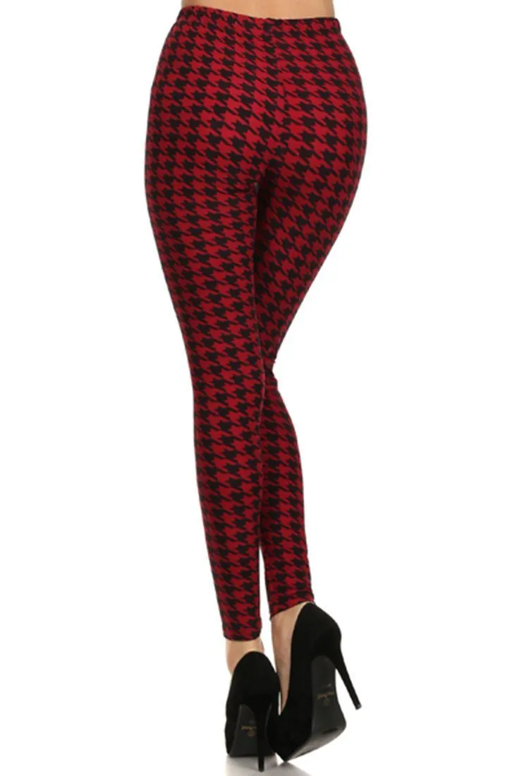 Black Burgundy Geo Design Leggings