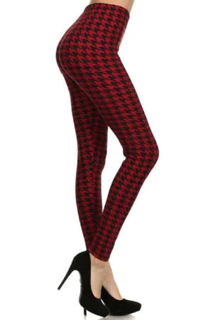 Black Burgundy Geo Design Leggings