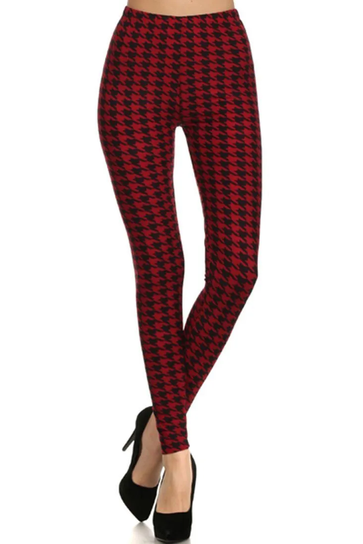Black Burgundy Geo Design Leggings