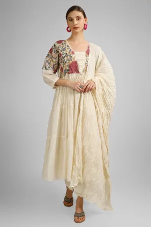 Cotton Long Suit with Cutdana and Thread Work
