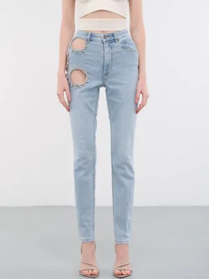 Crystal Grape Cut-Out Jeans (2302P44214-LIGHT-BLUE)