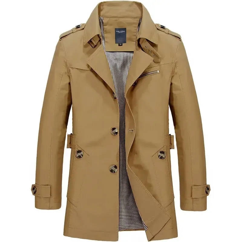 England Stil Männer Graben solide Business lässig lange Trenchcoats Herren lässige Oberbekleidung Punk Jacken Wind breaker Männer koreanischen Mantel
