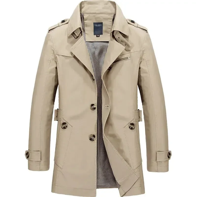 England Stil Männer Graben solide Business lässig lange Trenchcoats Herren lässige Oberbekleidung Punk Jacken Wind breaker Männer koreanischen Mantel