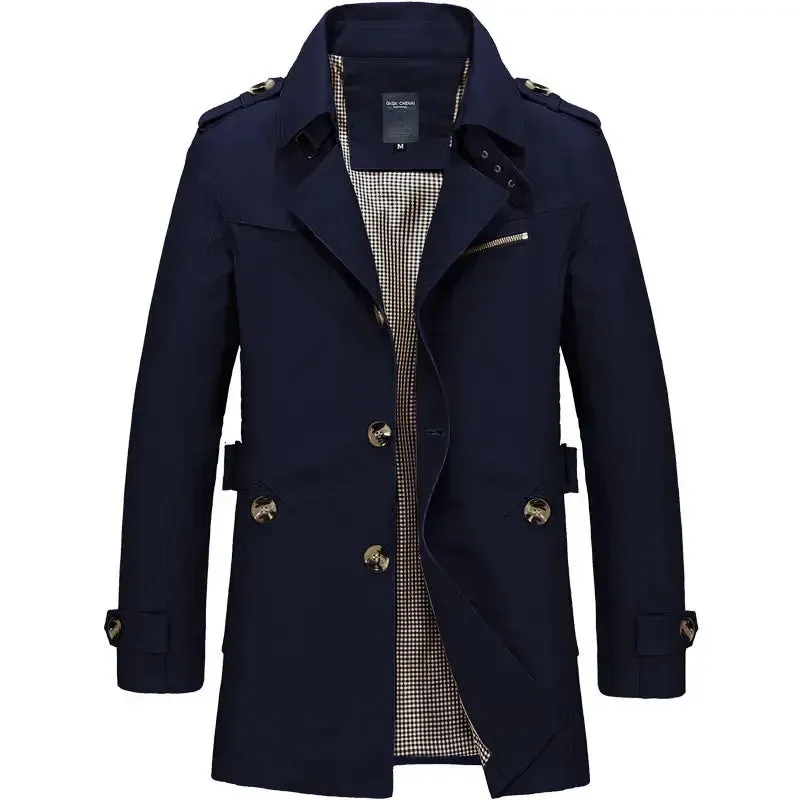 England Stil Männer Graben solide Business lässig lange Trenchcoats Herren lässige Oberbekleidung Punk Jacken Wind breaker Männer koreanischen Mantel
