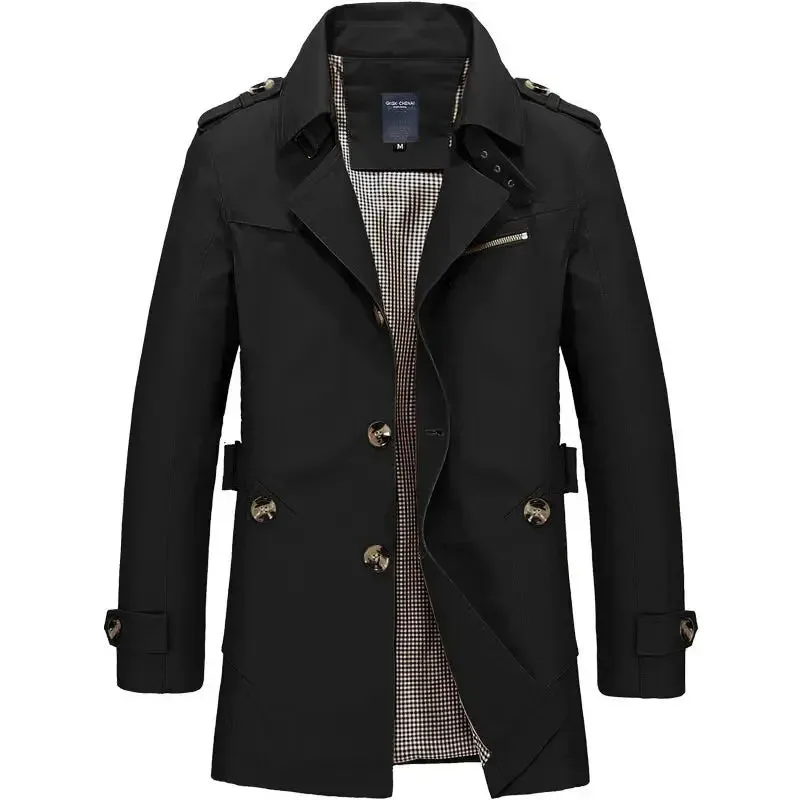 England Stil Männer Graben solide Business lässig lange Trenchcoats Herren lässige Oberbekleidung Punk Jacken Wind breaker Männer koreanischen Mantel