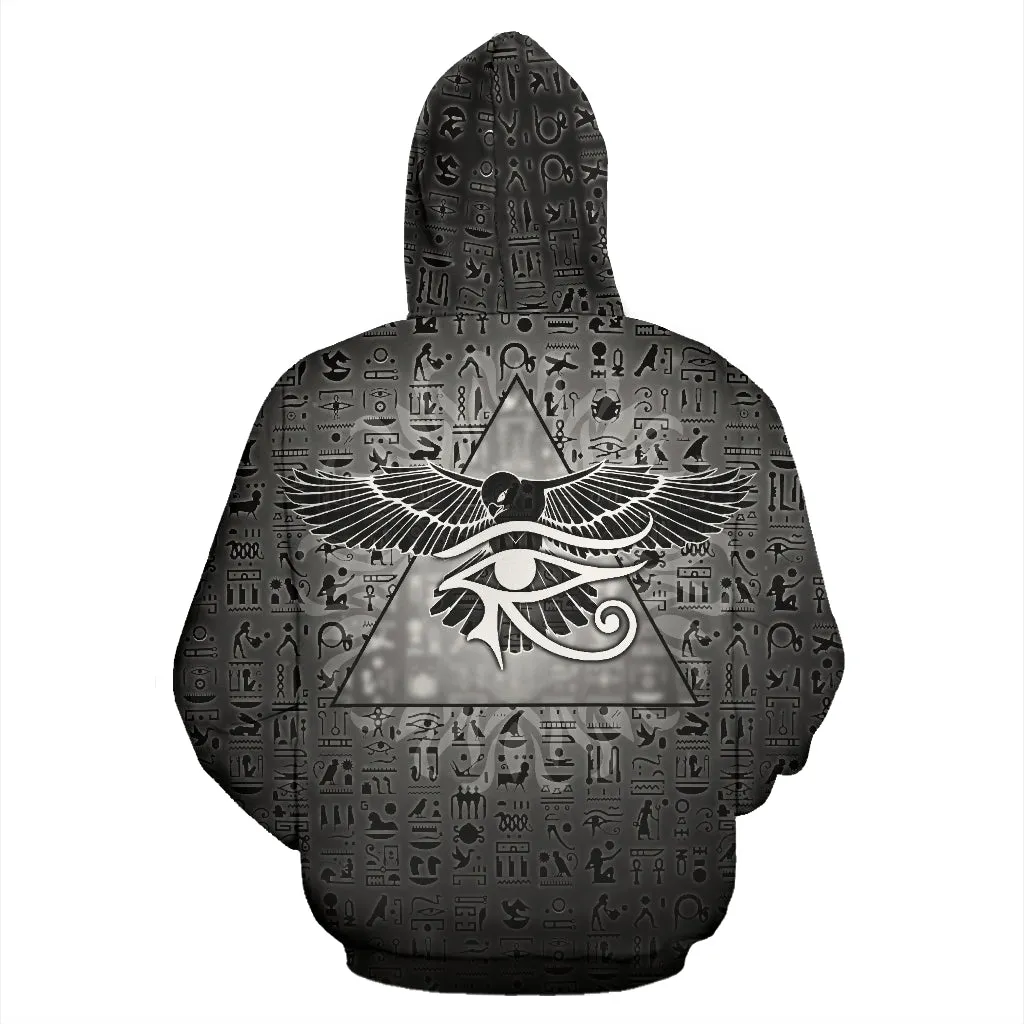 Eye of Horus Hieroglyps - Black | Hoodie | Mandalazed