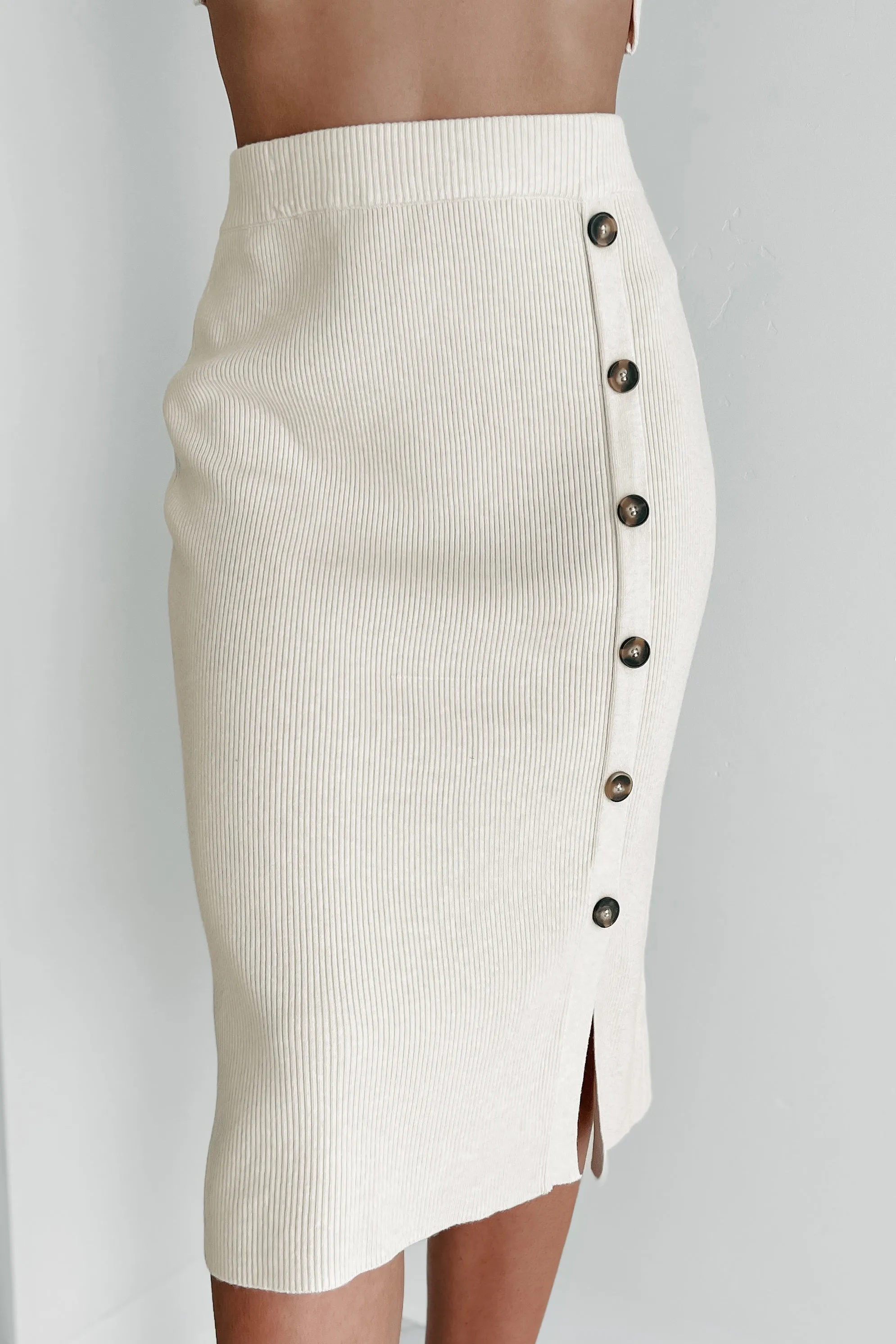 Eyes Set On You Midi Skirt (Cream)