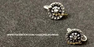 German Silver Oxidised Circular Nose pins/ring