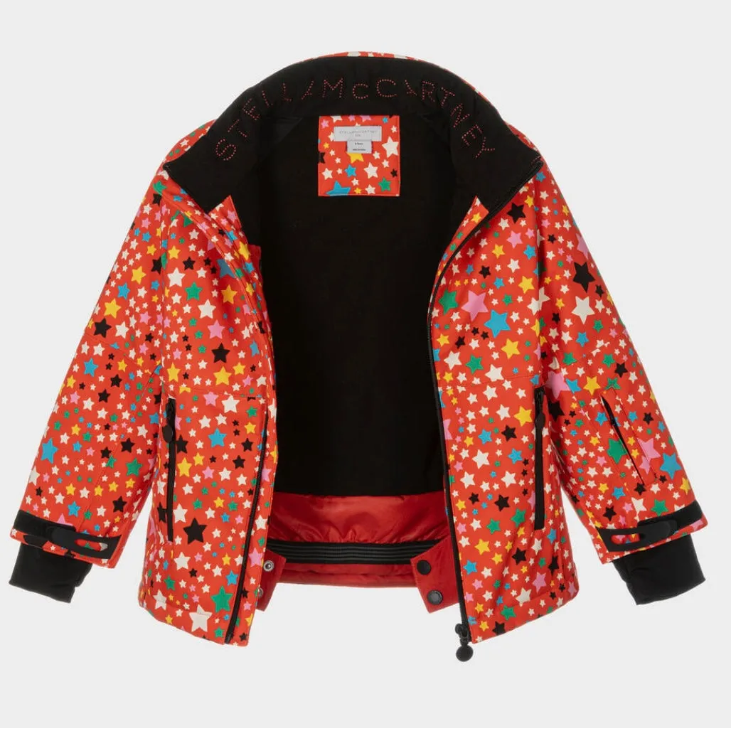 GIRL SWIRLING MULTICOLOR STARS SKI JACKET