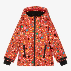 GIRL SWIRLING MULTICOLOR STARS SKI JACKET