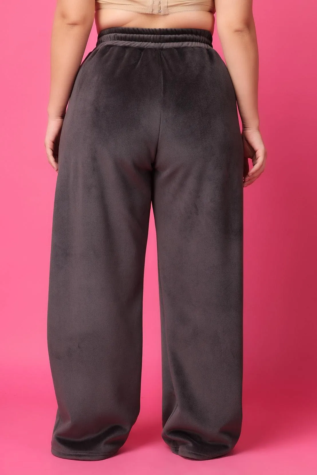 Grey Solid Slip On Pyjamas