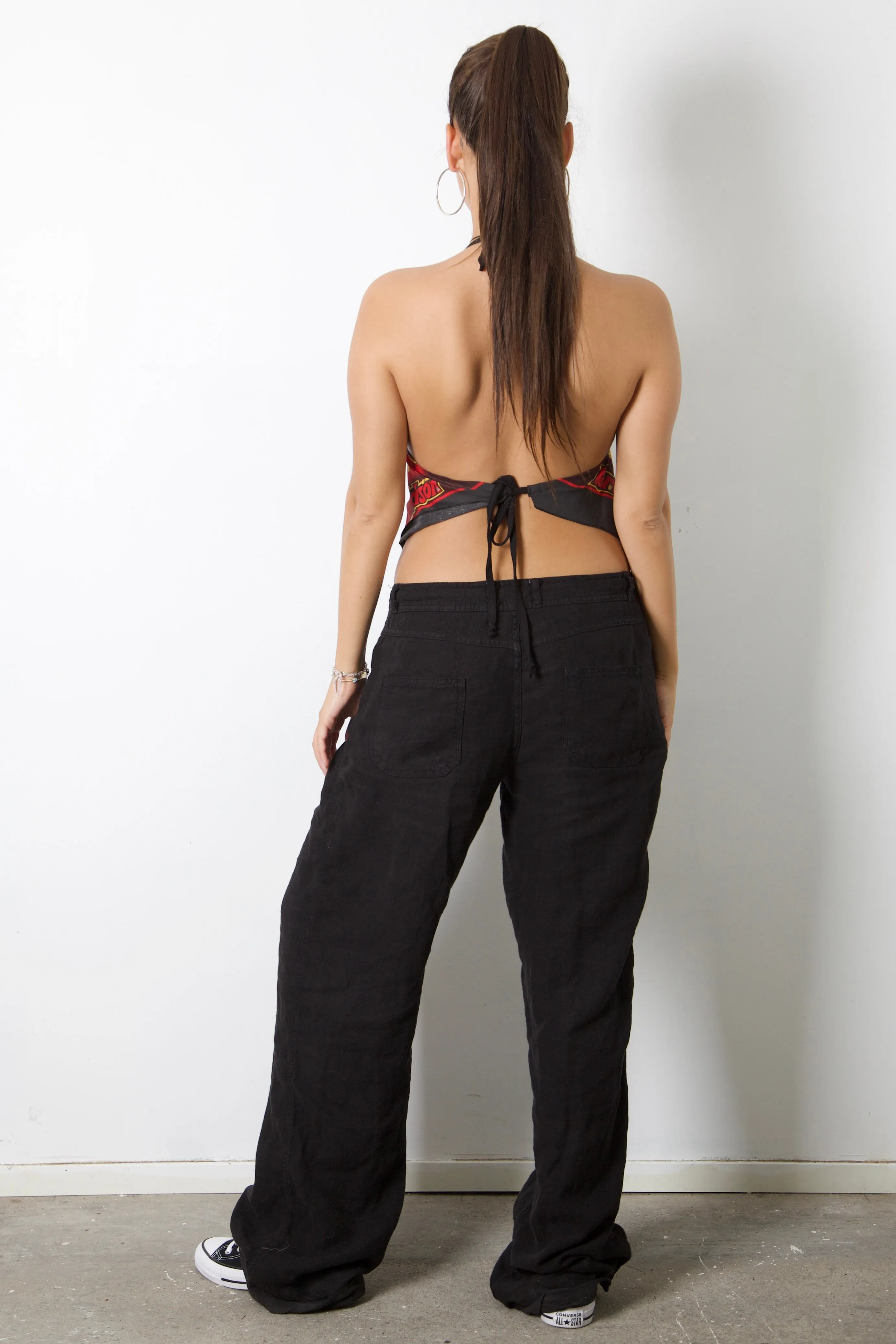 Harley Davidson Red Reworked Bandana Halter Top