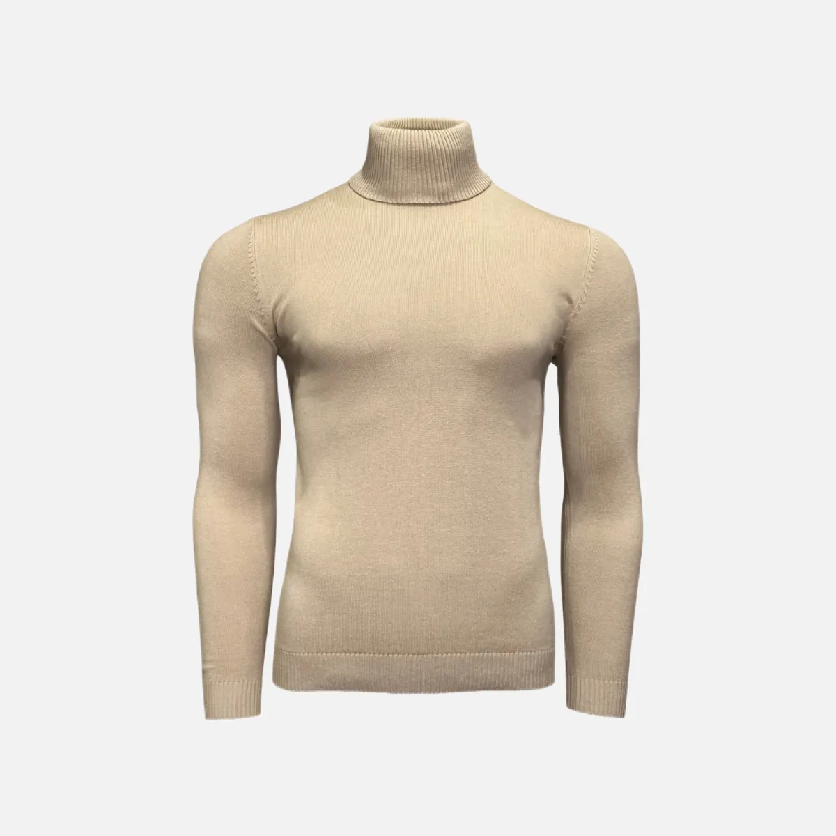 Lavane' 501T Slim Fit Turtleneck Pullover Sand