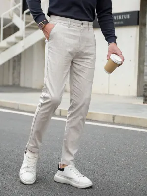 Light Grey Slant Pocket Tailored Trousers