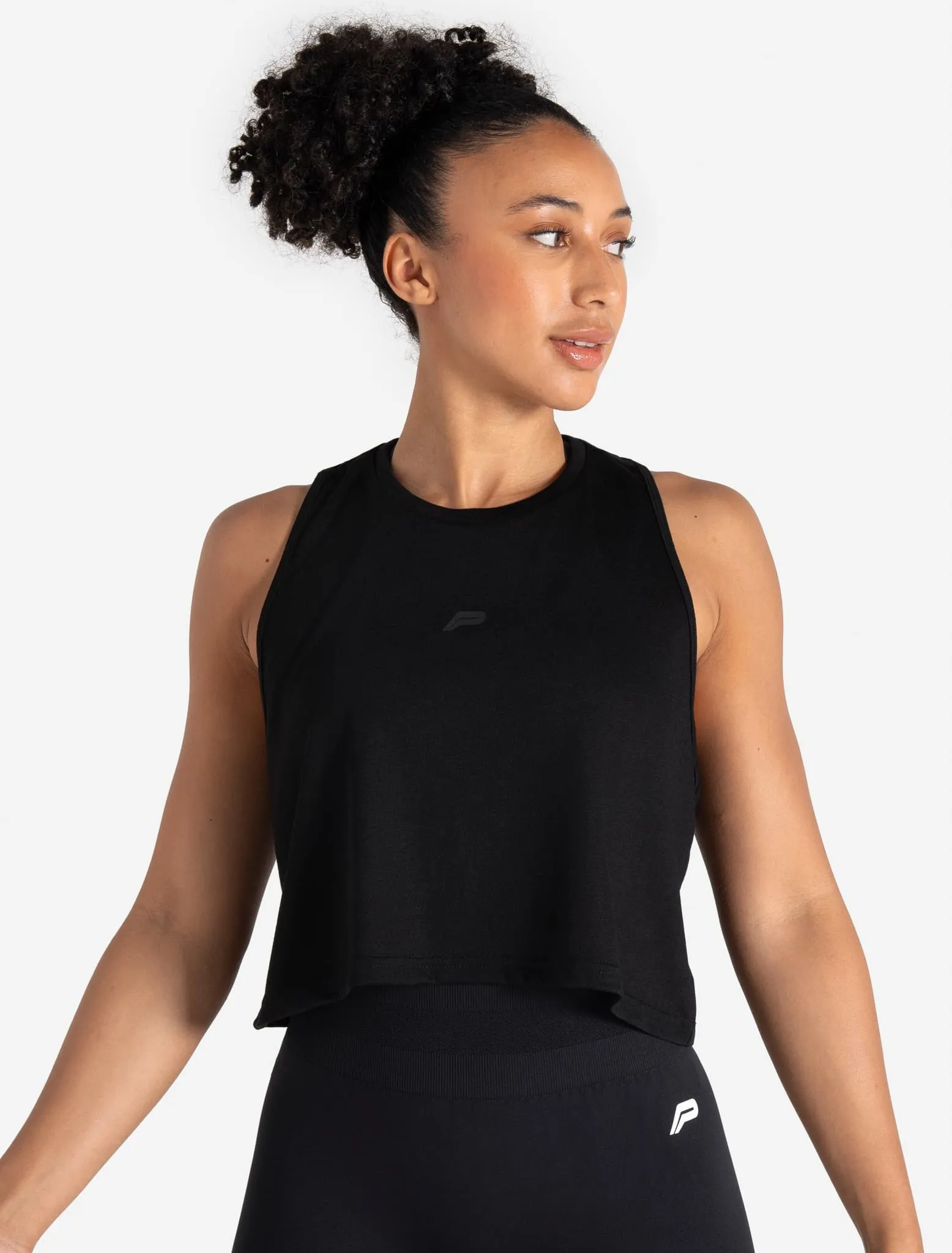 Lightweight Crop Gym Tank - Black