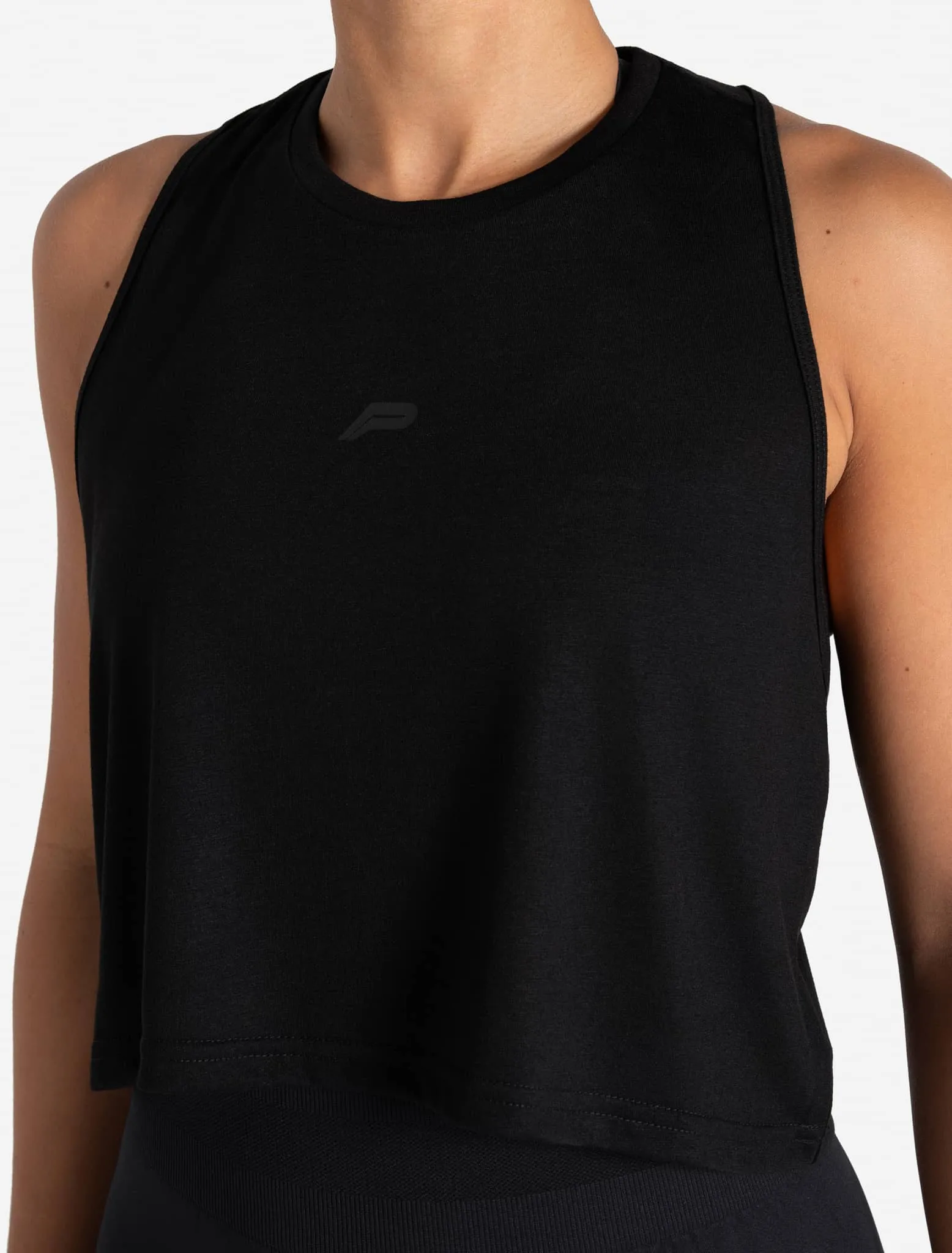 Lightweight Crop Gym Tank - Black