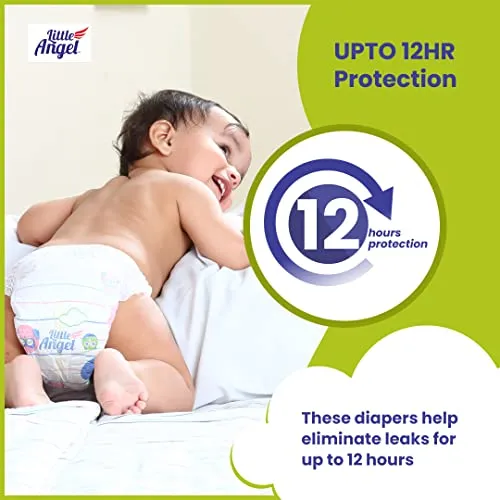 Little Angel Extra Dry Baby Pants Diaper, Extra Large (XL) Size, 112 Count, Super Absorbent Core Up to 12 Hrs. Pack of 2, 56 count/pack, Over 12kg