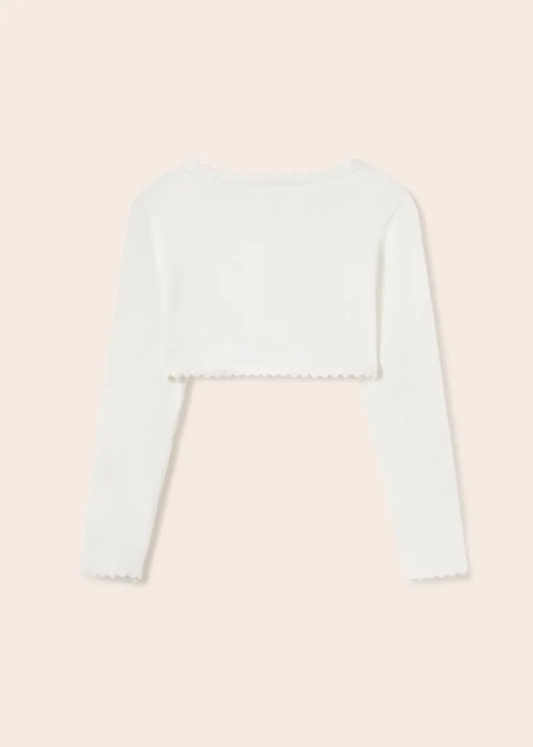 Mayoral Junior Basic Knit Bolero Cardigan _Off White 332-93