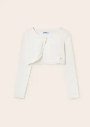 Mayoral Junior Basic Knit Bolero Cardigan _Off White 332-93