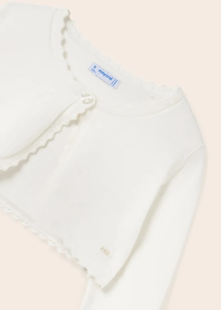 Mayoral Junior Basic Knit Bolero Cardigan _Off White 332-93