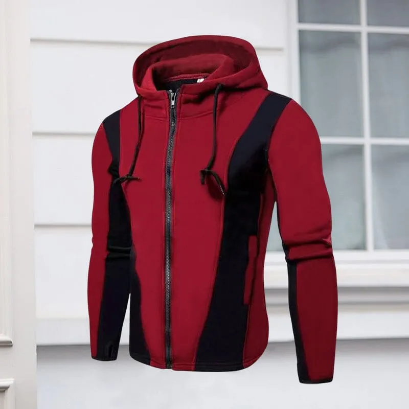 Mens Fleece Jackets Contrast Hoodies