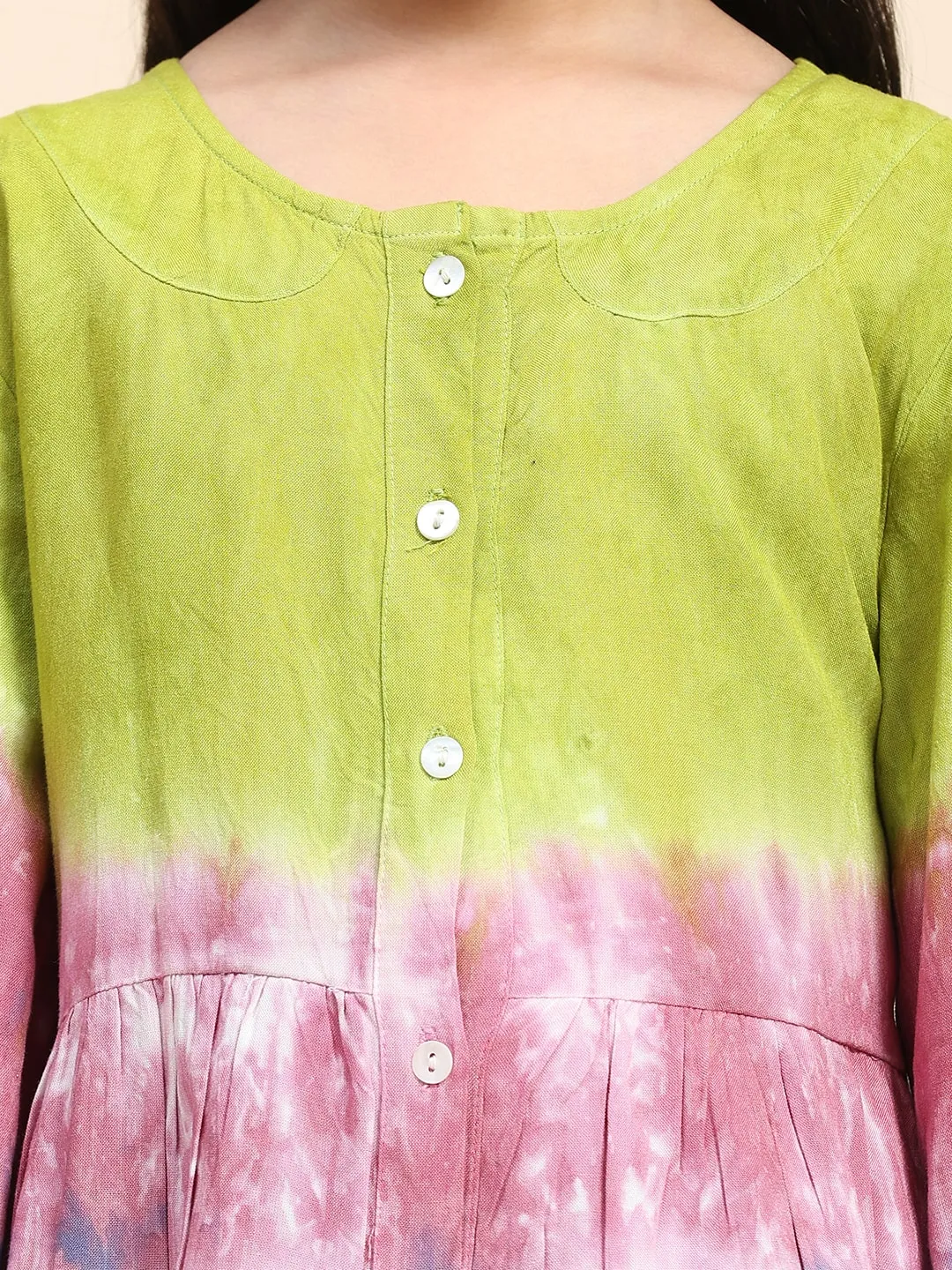 Multicolor Hand Dyed Mother Daughter Combo Set