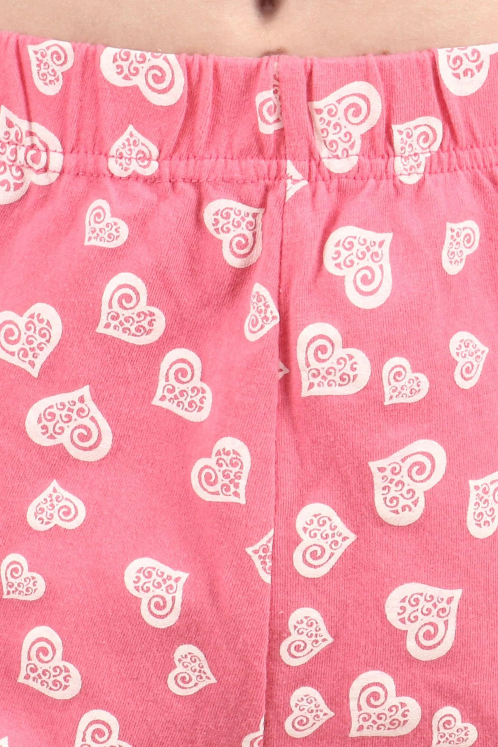 Pink Hearts Printed Pyjamas