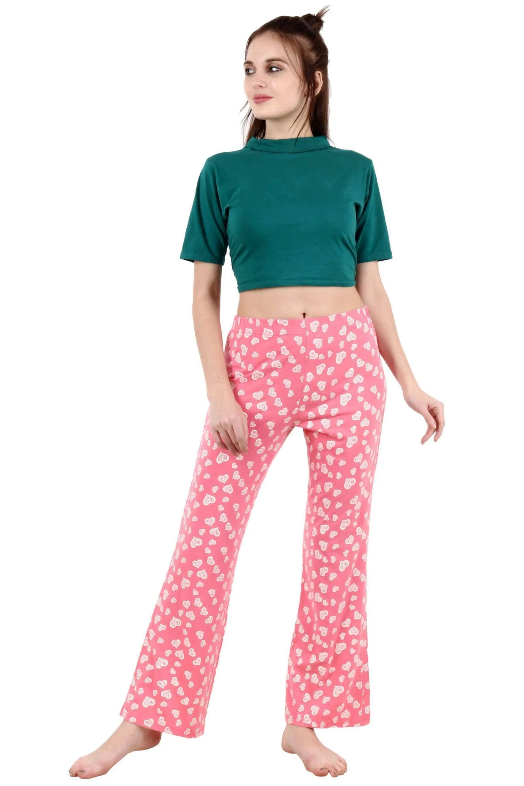 Pink Hearts Printed Pyjamas