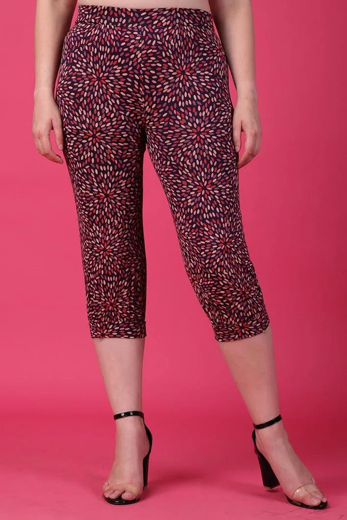 Purple Rice Printed Cropped Pyjamas