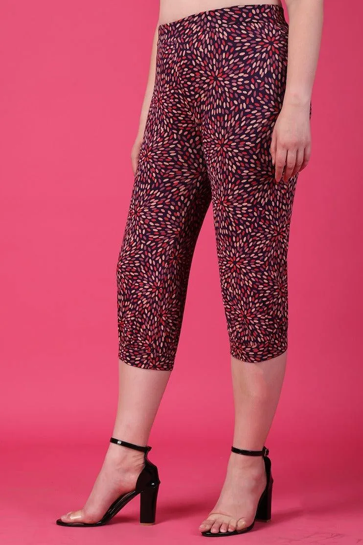 Purple Rice Printed Cropped Pyjamas