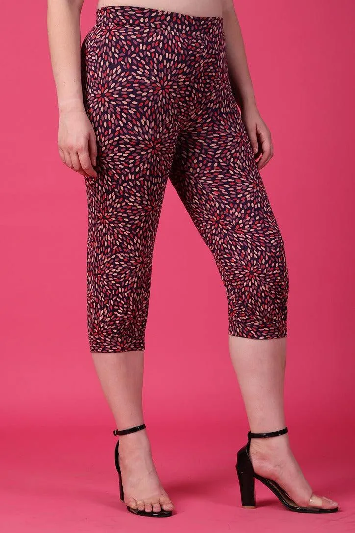 Purple Rice Printed Cropped Pyjamas