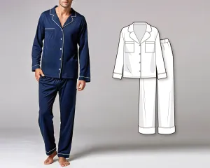 Pyjama Sewing Pattern - Sleepwear Patterns - Men's PDF Sewing Patterns - PDF Pajama Patterns - Pj Pattern - Pj Woven Pattern