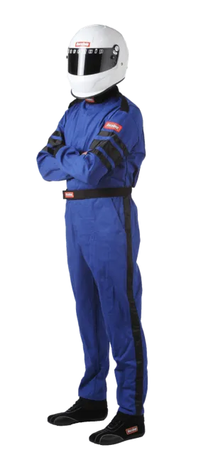 RaceQuip One Piece Single Layer Fire Suit - Blue - Medium - 110023