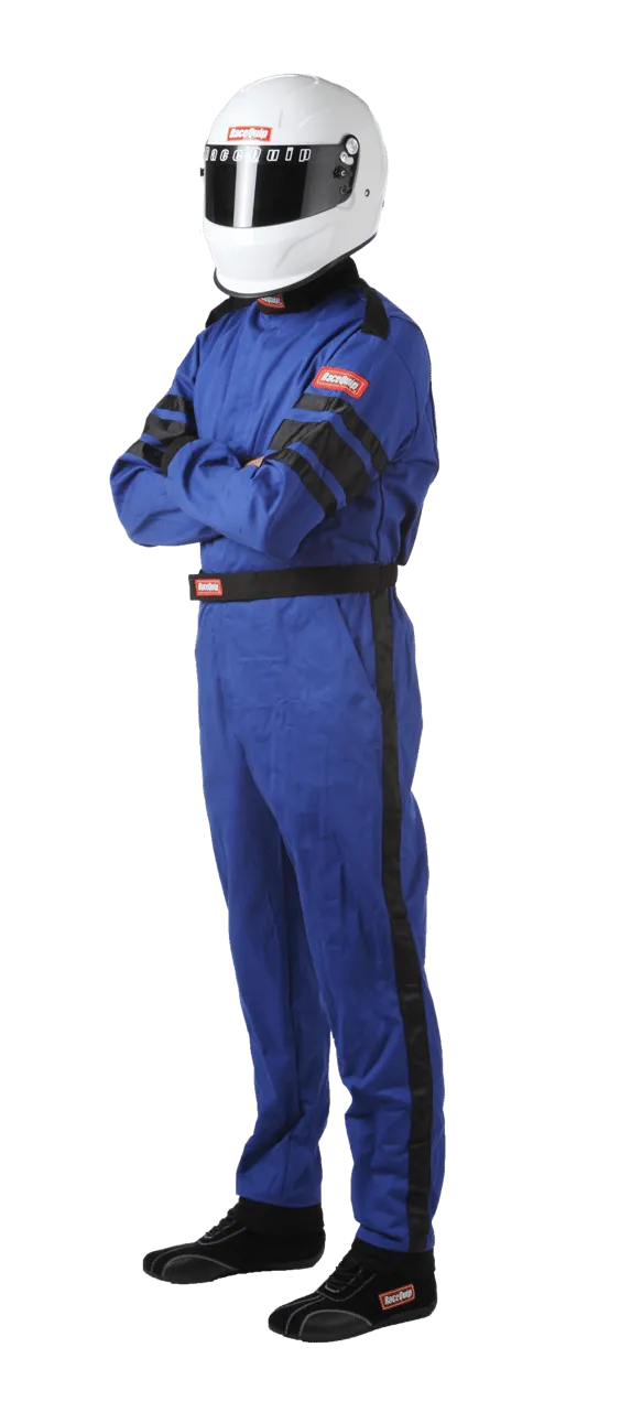 RaceQuip One Piece Single Layer Fire Suit - Blue - Medium - 110023