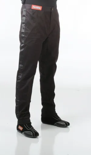 RaceQuip Single Layer Fire Suit Pants - Black - Kids Medium - 1970093