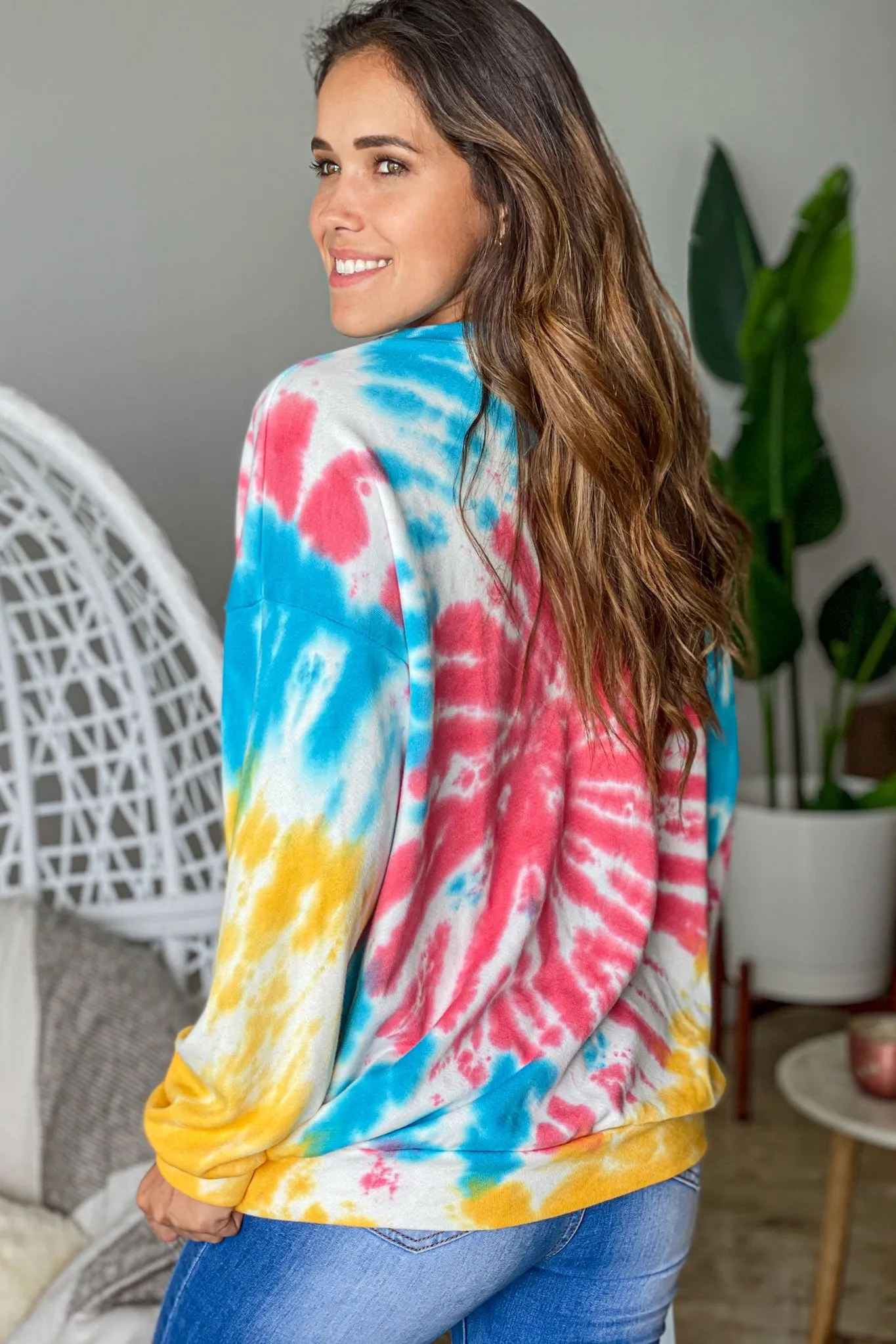 Red Tie Dye Swirl Top
