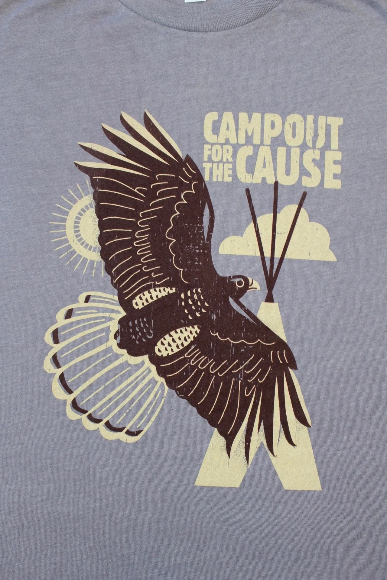 Short sleeve Unisex T-shirt Campout For the Cause - Red-tailed Hawk