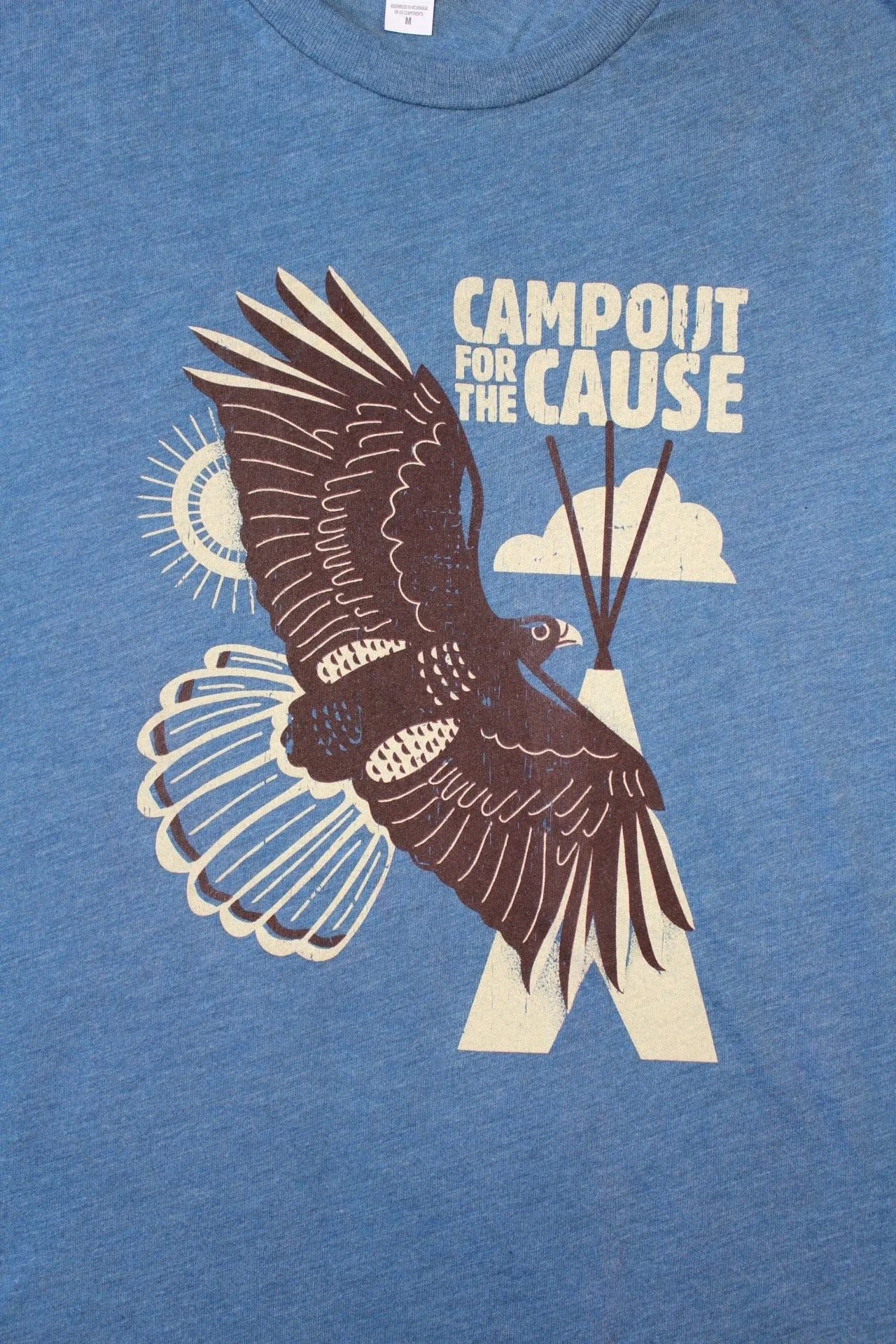 Short sleeve Unisex T-shirt Campout For the Cause - Red-tailed Hawk