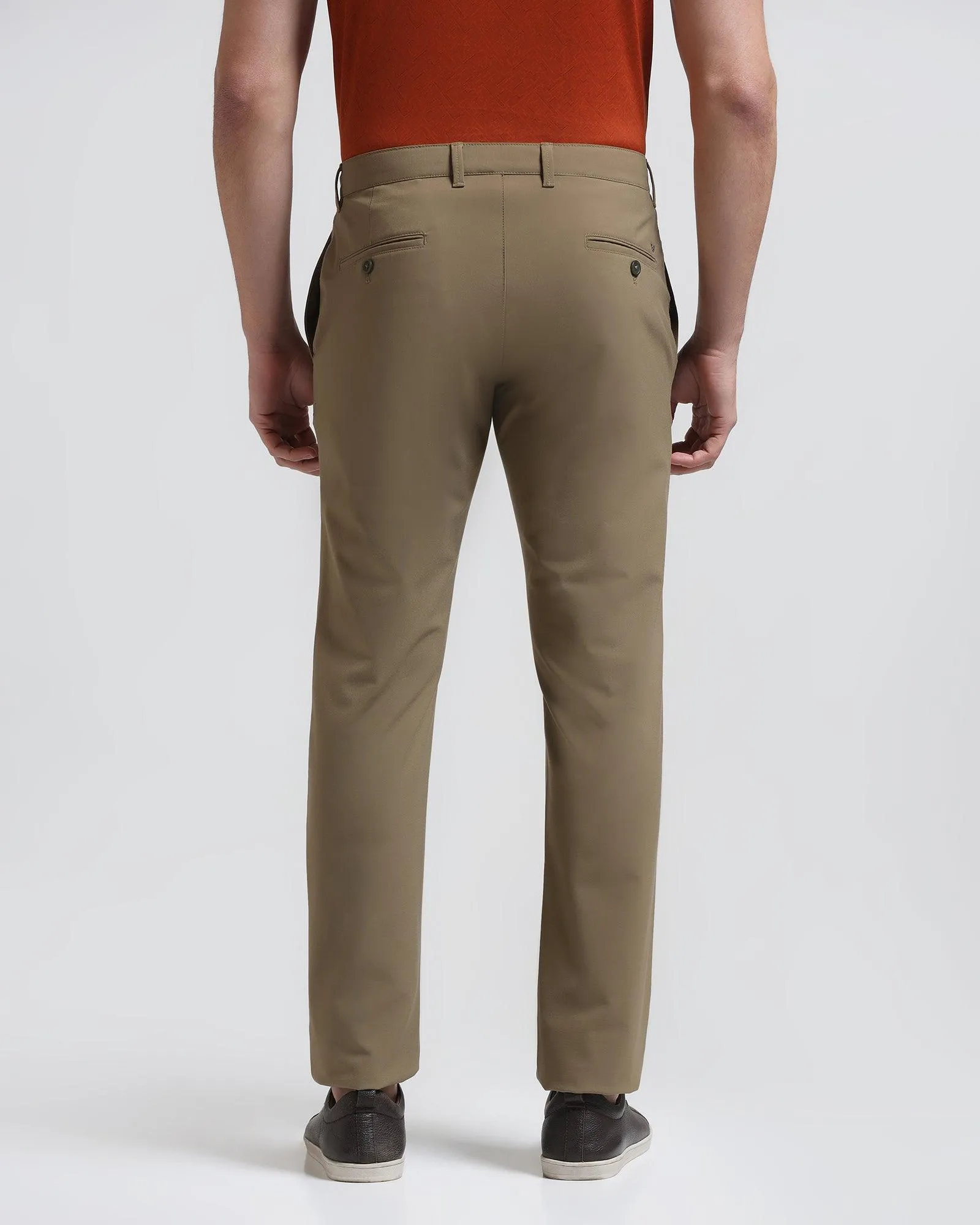 Slim Fit B-91 Casual Olive Solid Khakis - Tulip