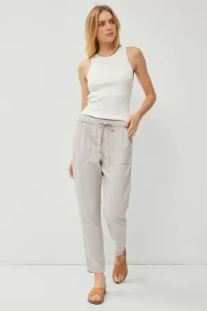TENCEL TAPERED PANTS | LIGHT GREY