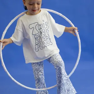The Laze patterned children's flared pants - electric blue