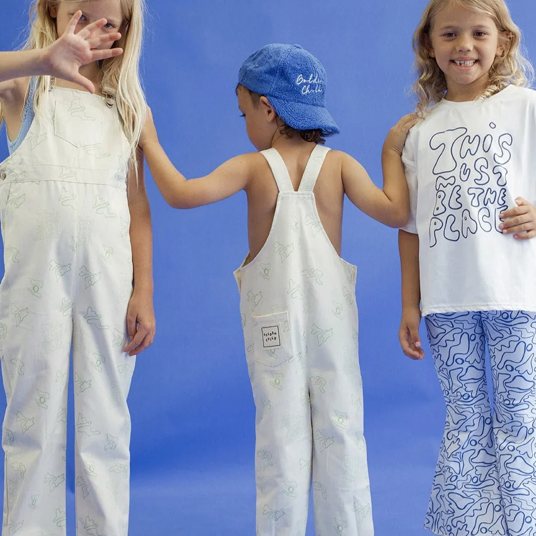 The Laze patterned children's flared pants - electric blue