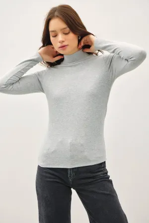 Top | Knit Turtleneck Grey
