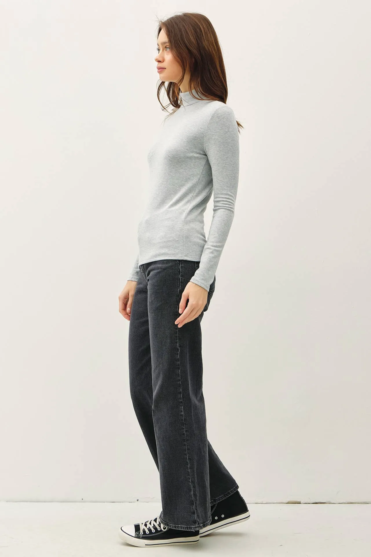 Top | Knit Turtleneck Grey